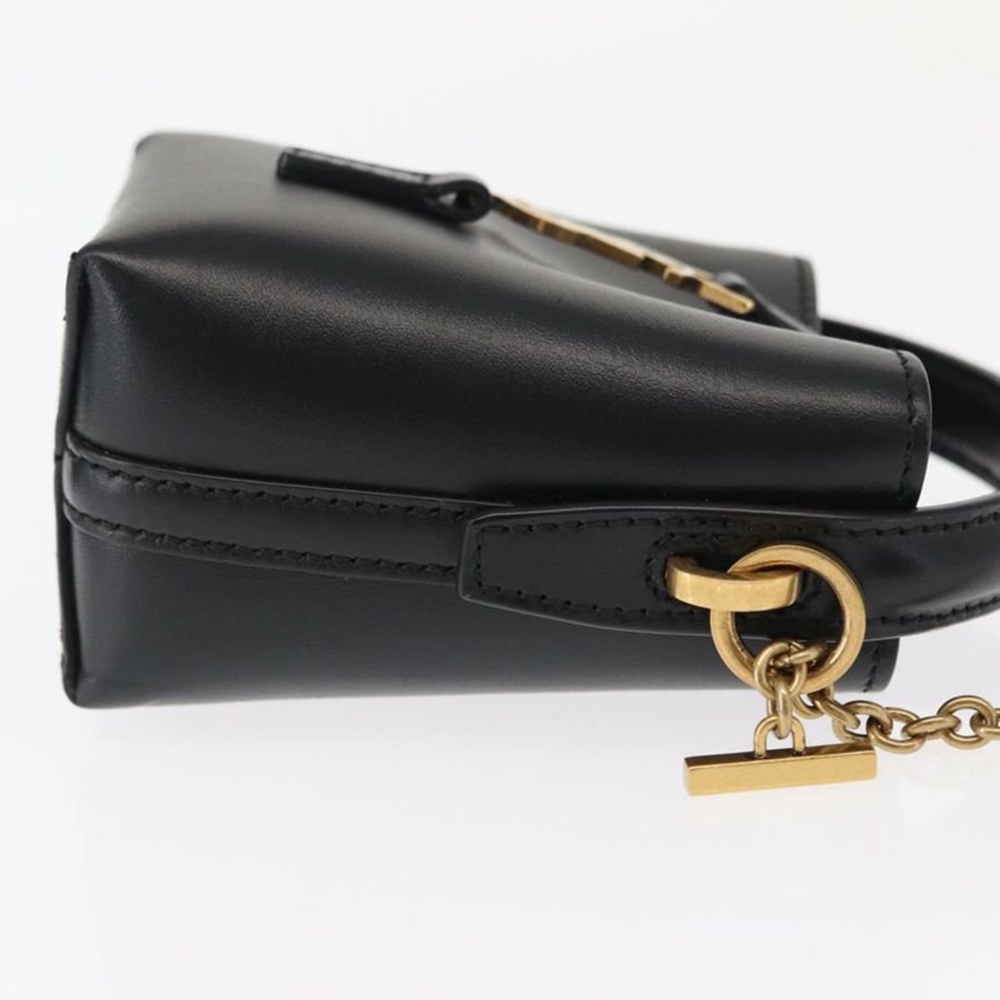 【日本直送】SAINT LAURENT 迷你手提包 皮革 黑色 金色 正品 154229SM-2
