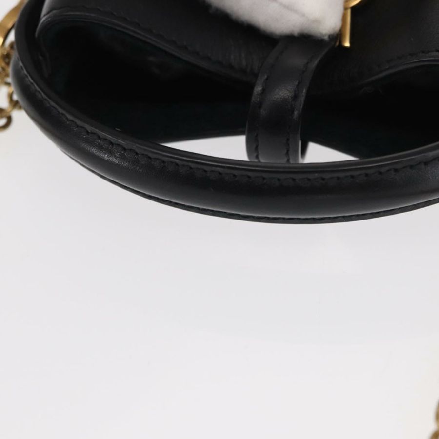 【日本直送】SAINT LAURENT 迷你手提包 皮革 黑色 金色 正品 154229SM-6
