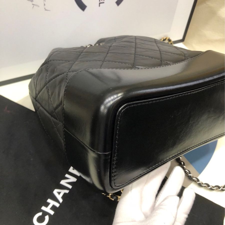 Chanel 香奈儿黑银流浪包 双肩包 30开有卡-6