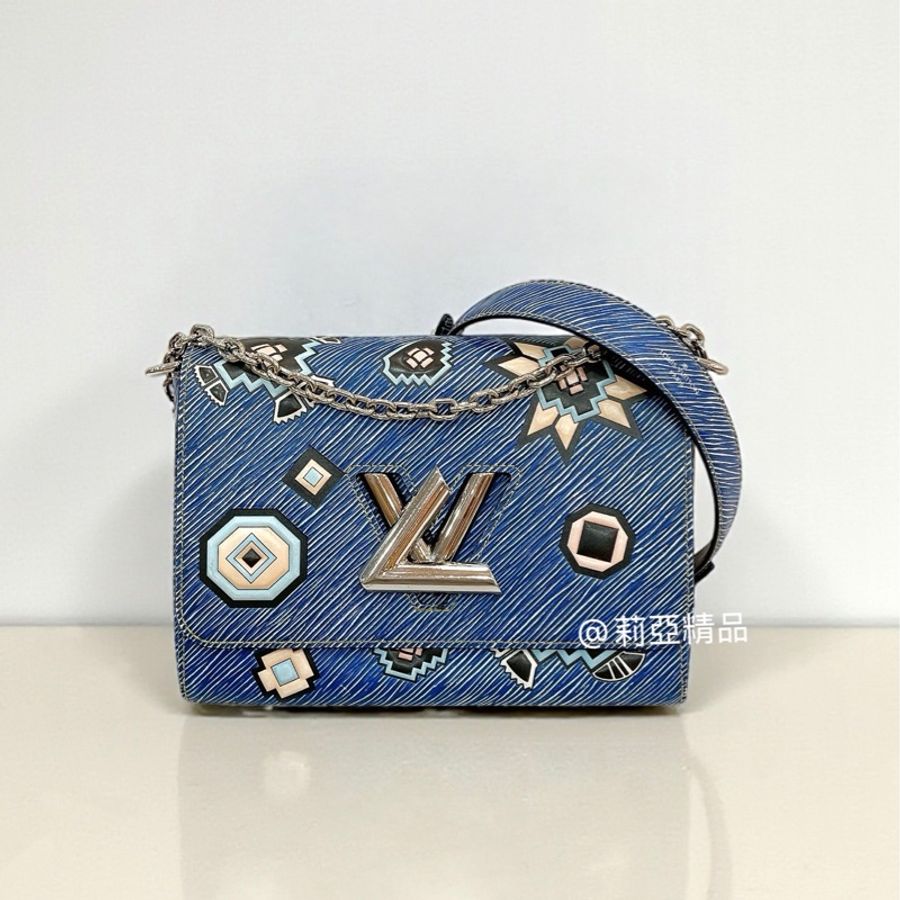 莉亞精品♡LV M54865 限量秀款Twist 水波紋斜背包 藍 二手-0