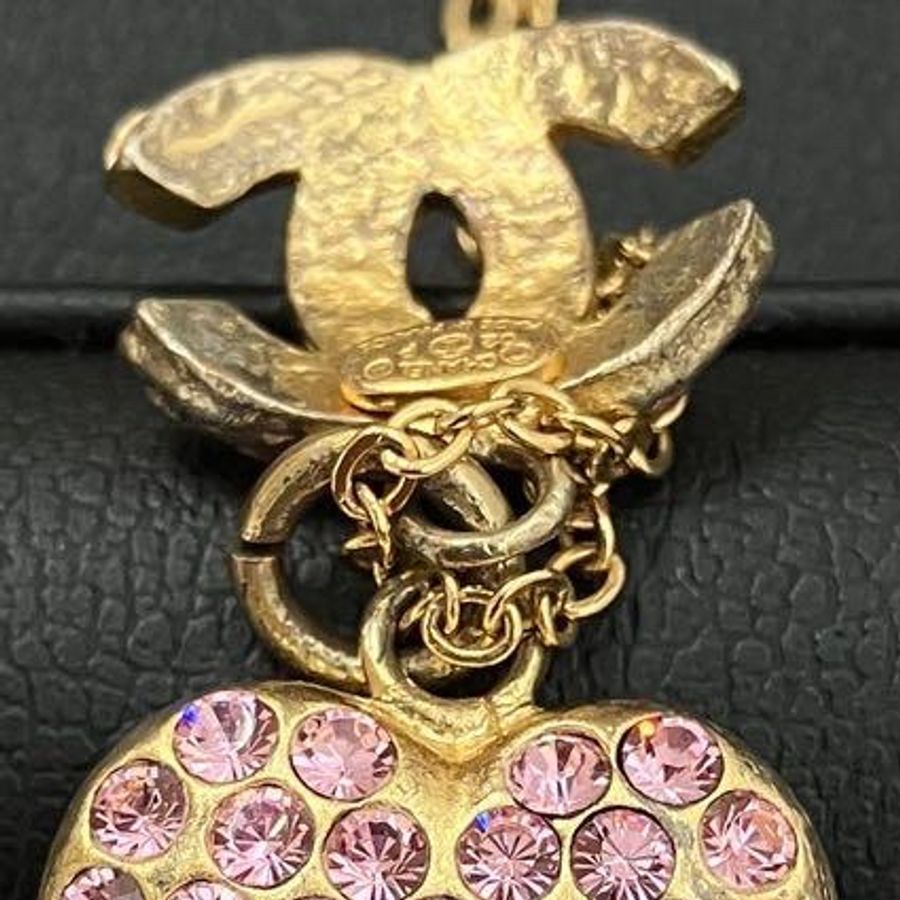 🌷Chanel 粉色愛心水鑽項鍊|經典花紋✦fufu style 精品✦ 氣質款|項鍊-13