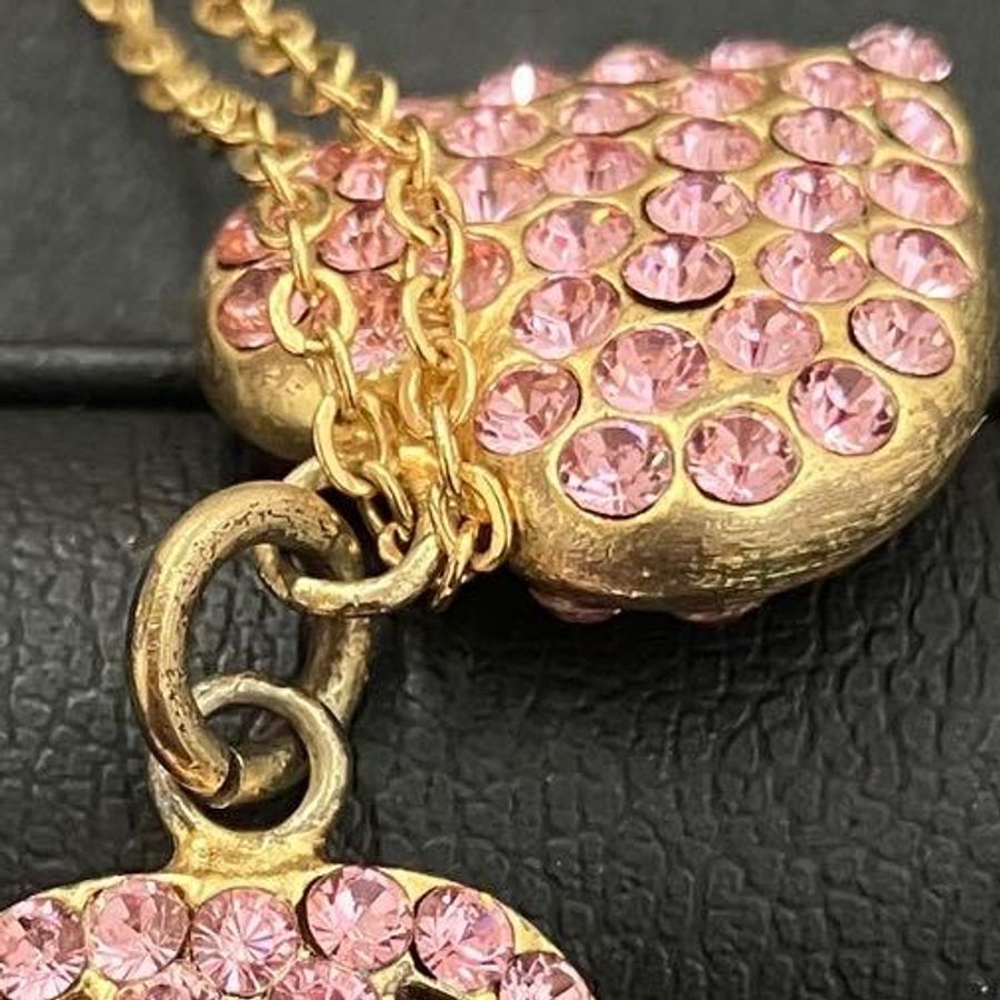 🌷Chanel 粉色愛心水鑽項鍊|經典花紋✦fufu style 精品✦ 氣質款|項鍊-14