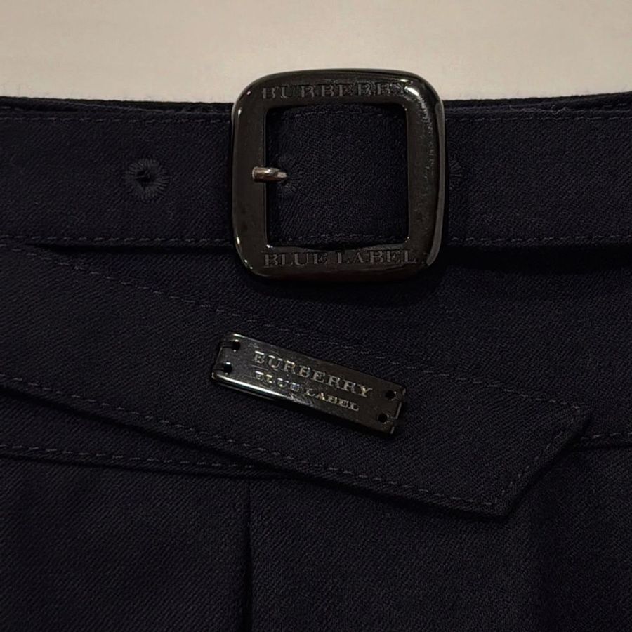 BURBERRY 藍標 高腰腰帶口袋毛料褲裙-2