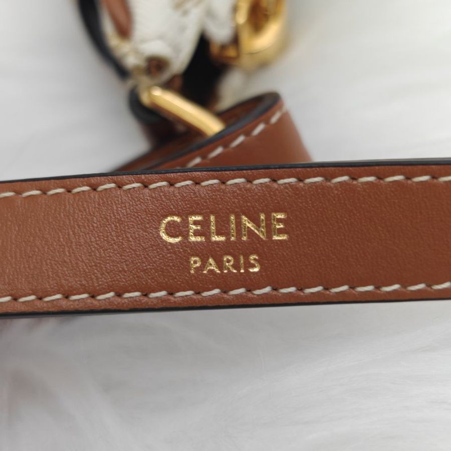 Celine AVA mini 白色老花腋下包-4