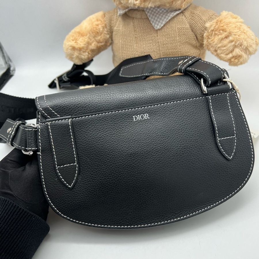 Dior 黑色全皮外縫線馬鞍包 尺寸約24*17.5*5cm-3