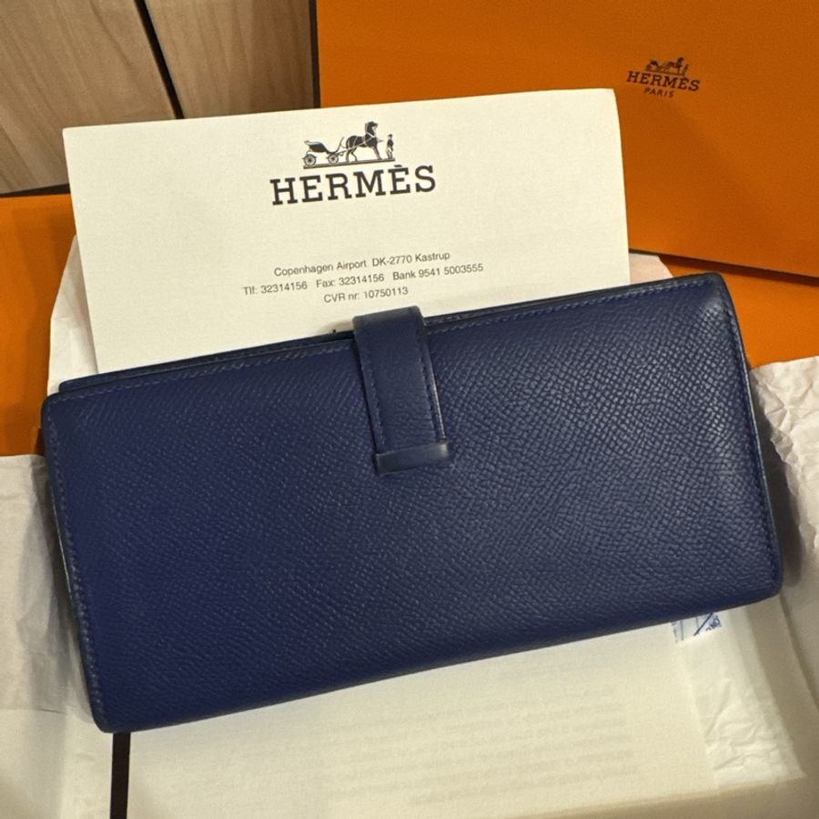 Hermes Bearn wallet 731236 電光藍長夾-11