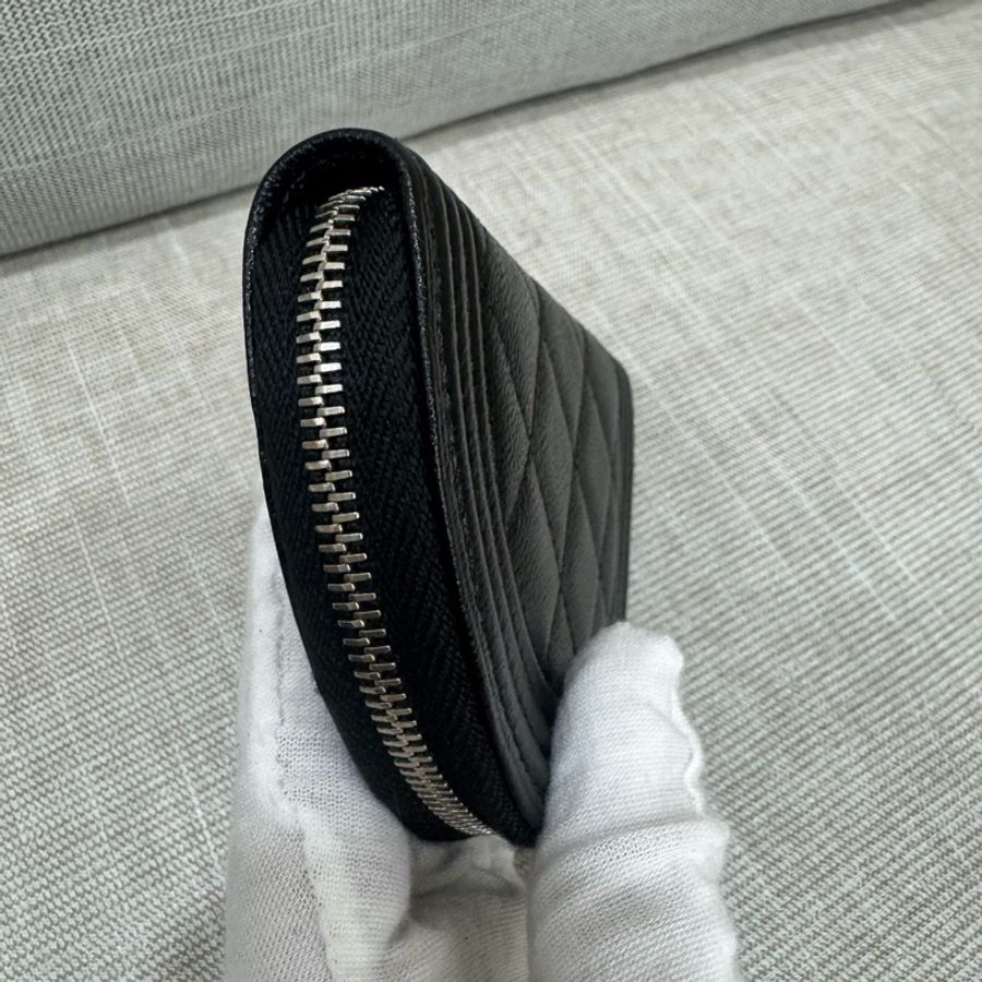 Chanel Boy 月亮零錢包 經典菱格紋 復古銀扣-7