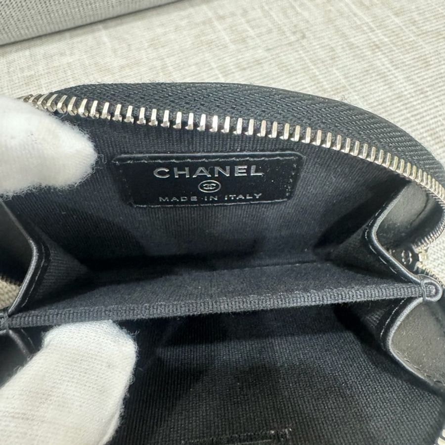 Chanel Boy 月亮零錢包 經典菱格紋 復古銀扣-19
