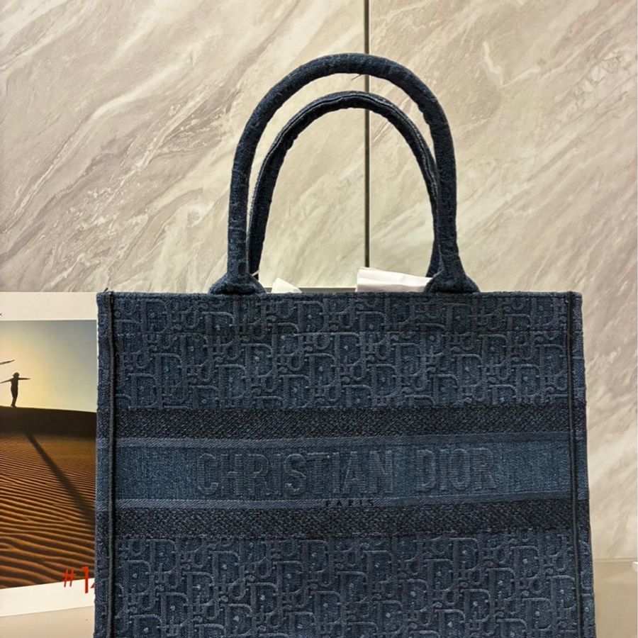 Dior 托特包 老花牛仔刺繡款-0