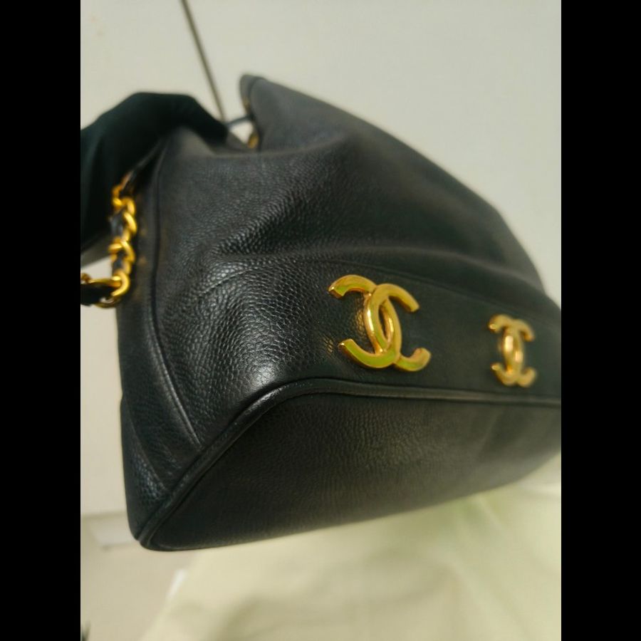 【8成新】㊣✨CHANEL✨(附防塵袋)香奈兒 老香 小香 雙C 黑金 雷標 牛皮 金球 托特包 肩背包 水桶包/二手包/二手精品🌳二手樹屋🌳-9