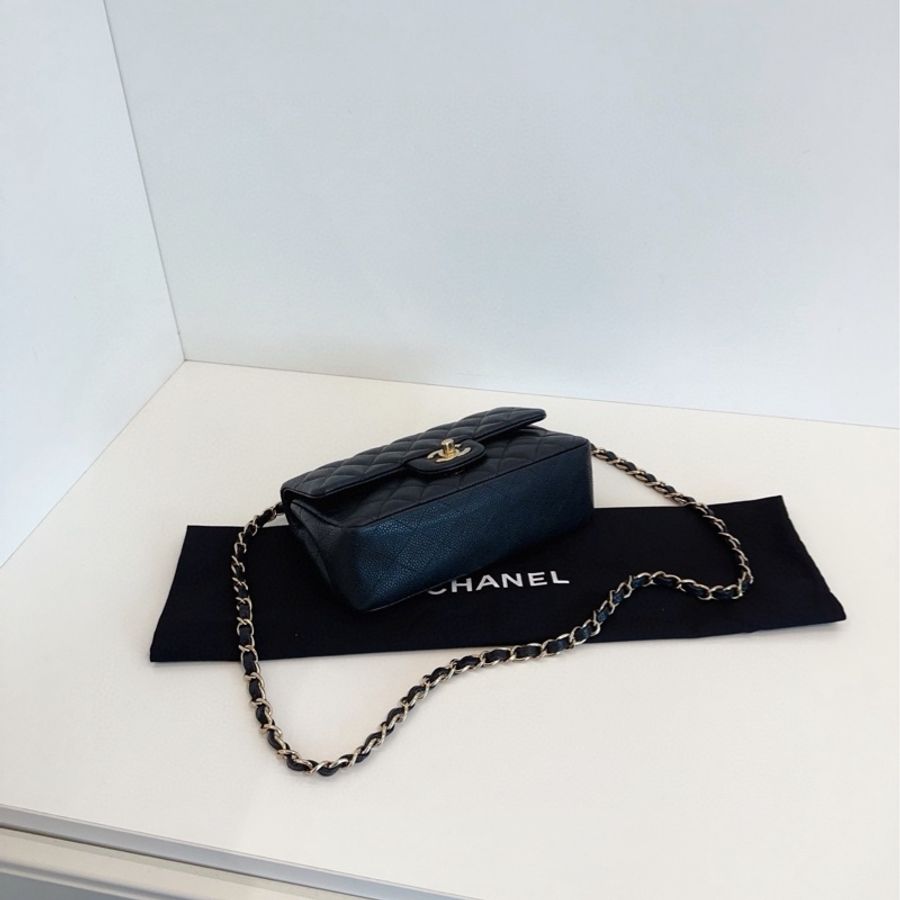 ✨Chanel 黑金荔枝皮 CF大mini 有保卡 送調節扣可調整鏈條🖤-6