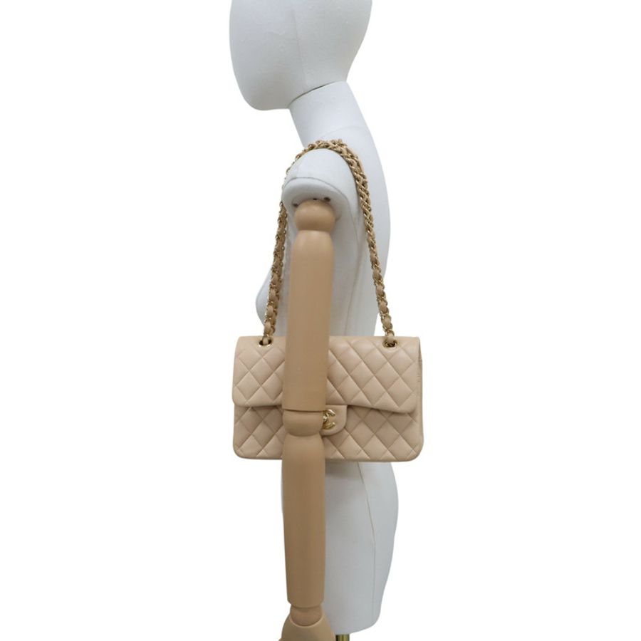 杏色 菱格紋 羊皮 COCO 23 鍊帶 肩背包 金扣【CHANEL 香奈兒】 A01113-8