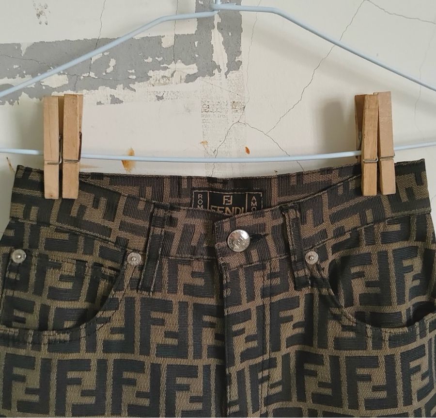 義大利製老品 #FENDI 老花長褲 高腰小尺寸 / 風格 / 歐美 / 街拍-2