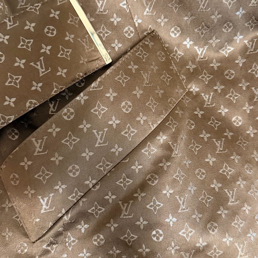 🍒 歡迎聊聊（甜甜價給您）Louis Vuitton Monogram 絲質風衣大衣／腰帶款/法國製2F251226-1-10