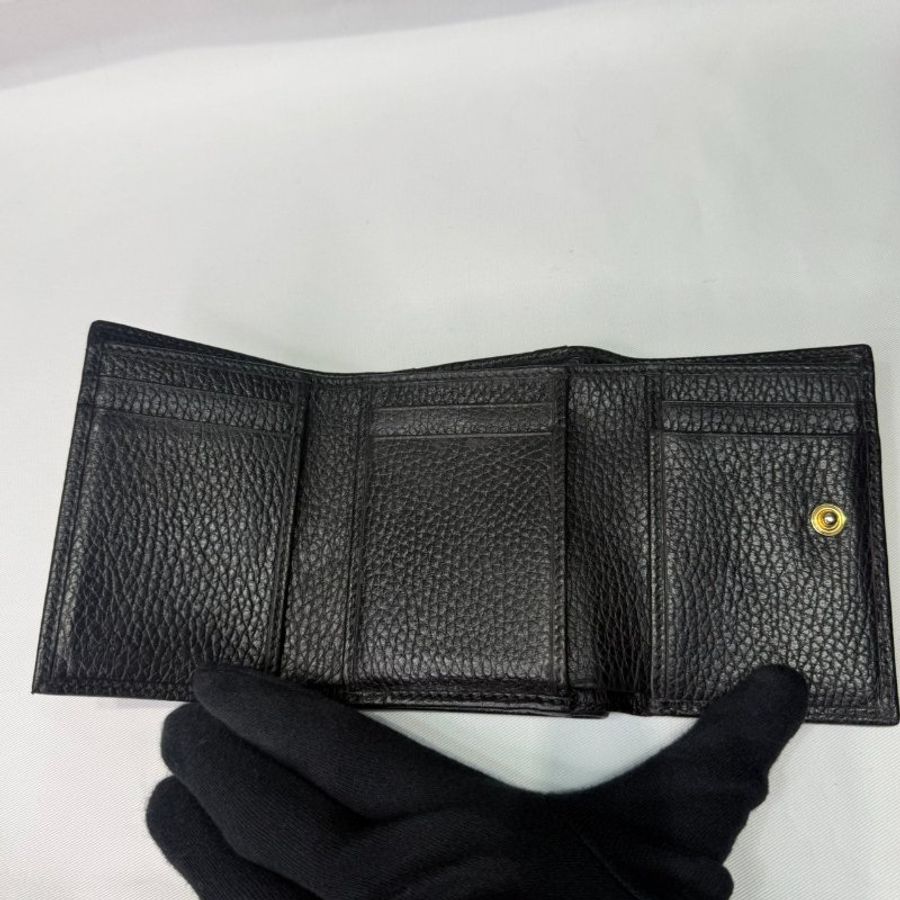 GUCCI GG Marmont牛皮三折短夾-4