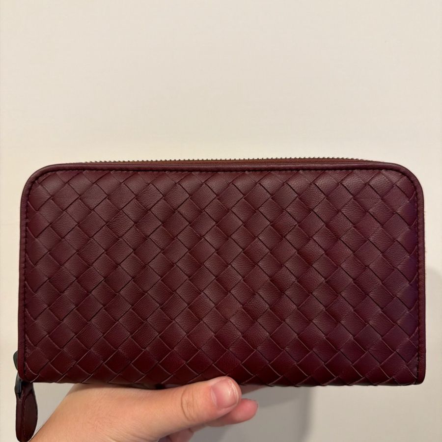 Bottega Veneta 酒紅色長夾,全新-6