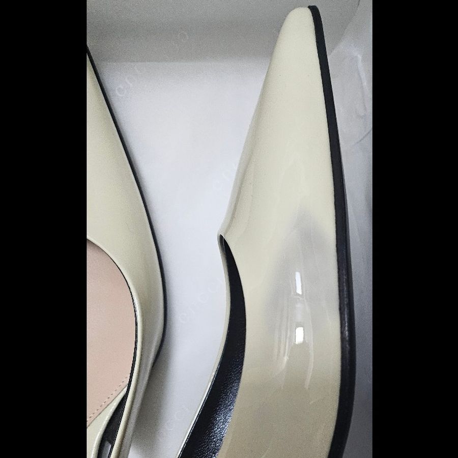 Gucci slingback gucci logo 經典鏈條尖頭平底鞋 斯文返工 全新36碼-16