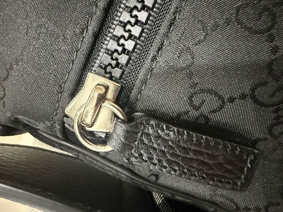 GUCCI 經典雙G緹花緞面尼龍單肩斜挎包 30x29cm-10