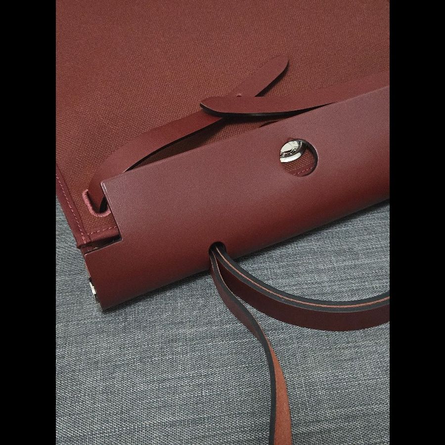Hermes 愛馬仕 Herbag 31 愛馬仕紅 酒紅銀扣 手提 肩背  🈶子袋-11