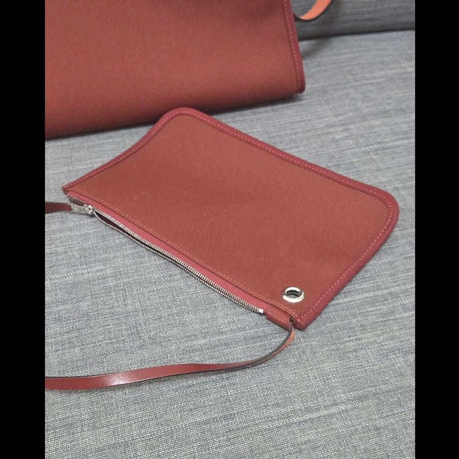 Hermes 愛馬仕 Herbag 31 愛馬仕紅 酒紅銀扣 手提 肩背  🈶子袋-38