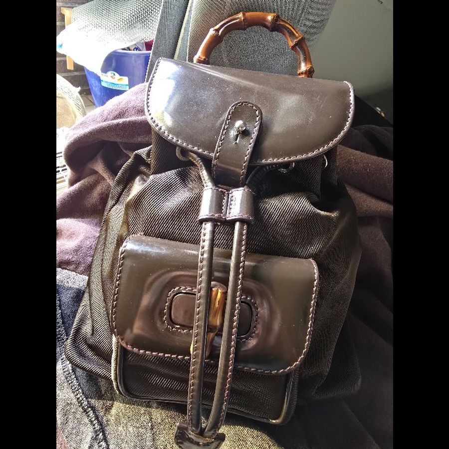 GUCCI 竹節迷你後背包-4