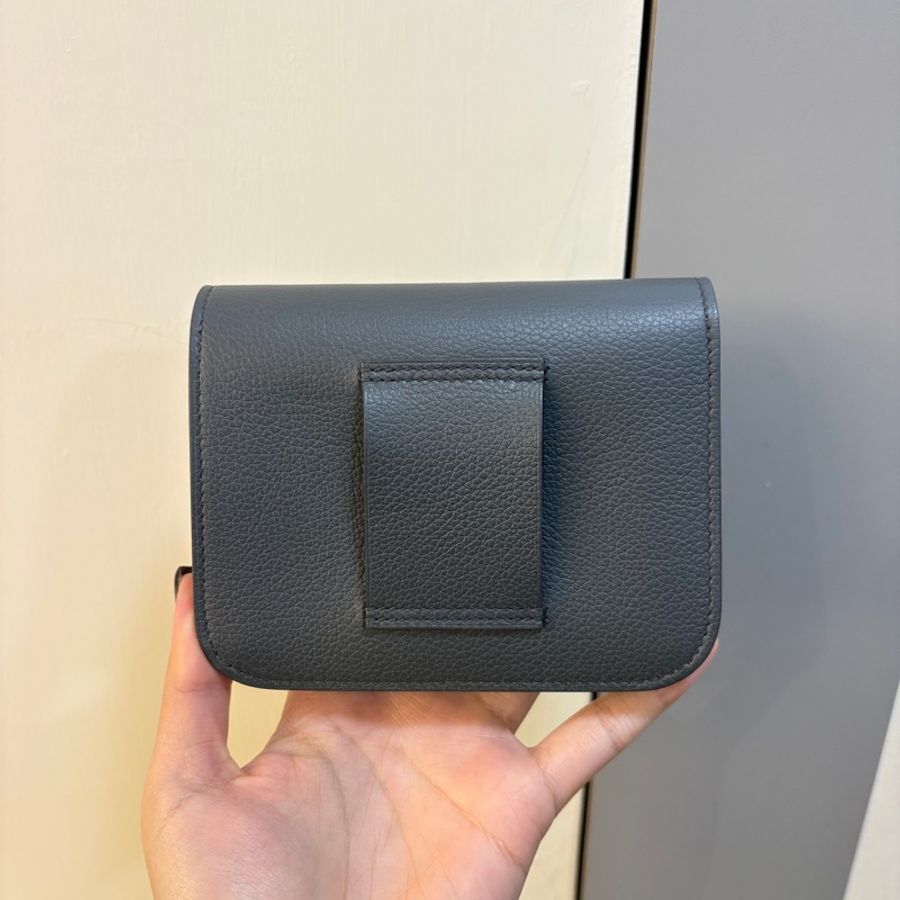 Hermes Mini Constance Slim Epsom H0霧霾灰金釦腰包-3
