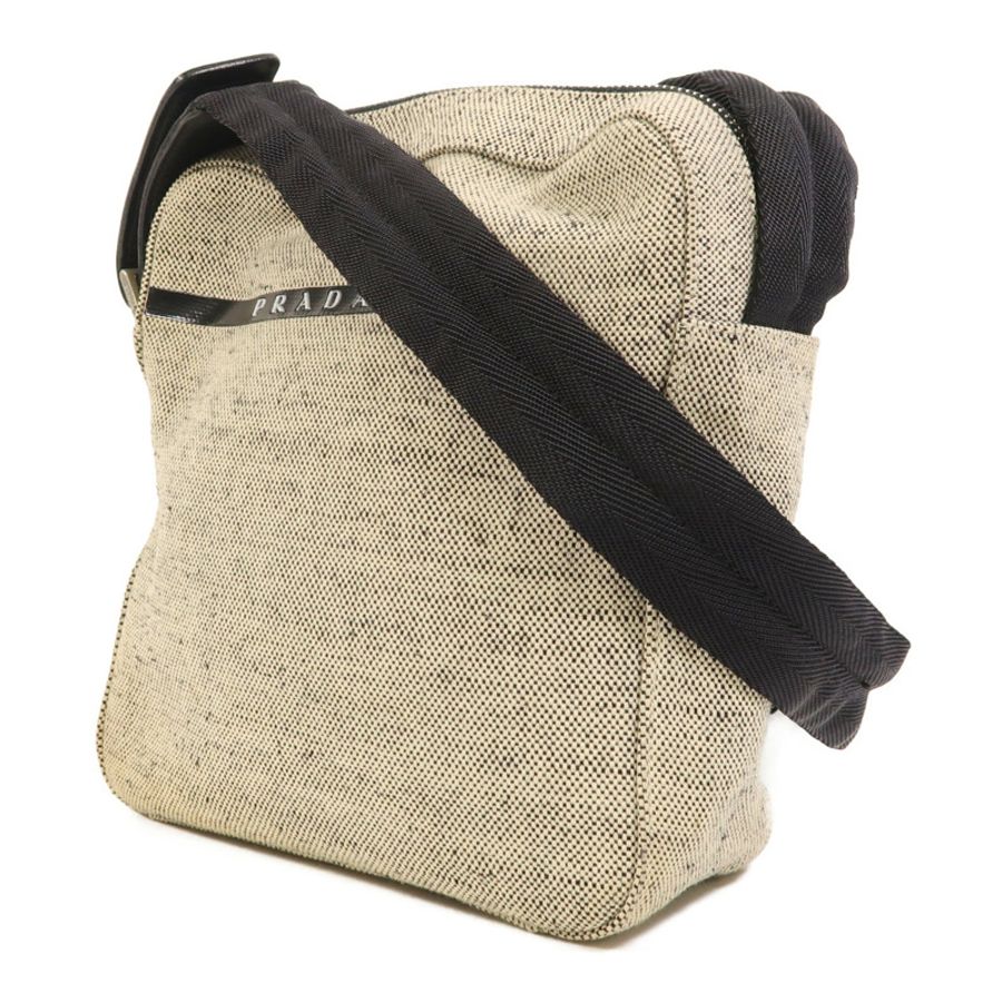 PRADA 帆布Shoulder Bag銀扣肩背袋-2