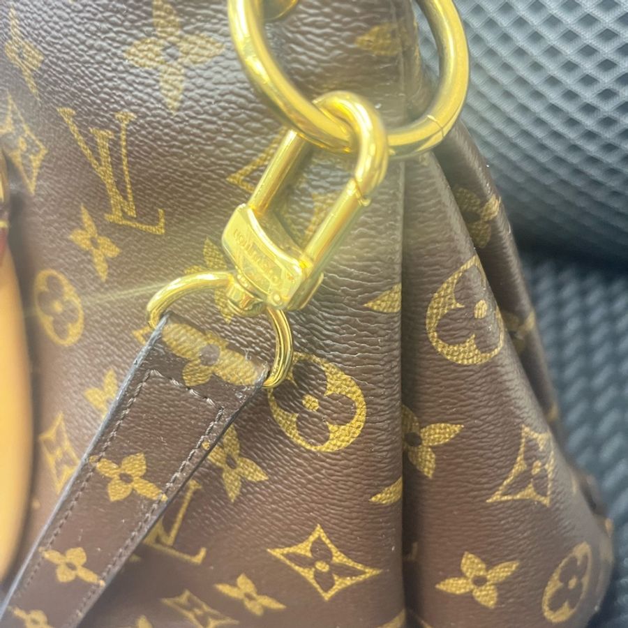 LOUIS VUITTON LV 棕色 紅色 原花 PALLAS 兩用包#價格直接買原廠揹帶都划算#-3