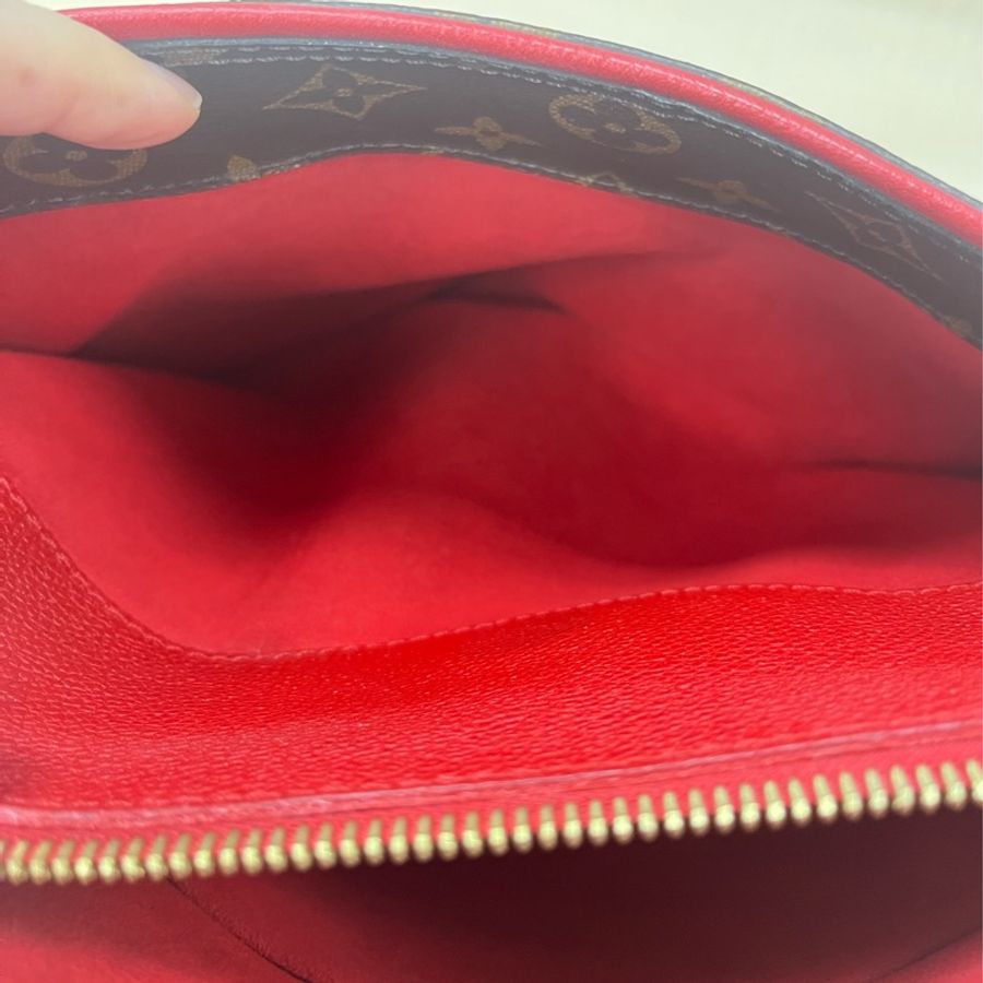 LOUIS VUITTON LV 棕色 紅色 原花 PALLAS 兩用包#價格直接買原廠揹帶都划算#-11