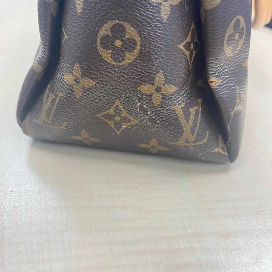 LOUIS VUITTON LV 棕色 紅色 原花 PALLAS 兩用包#價格直接買原廠揹帶都划算#-48