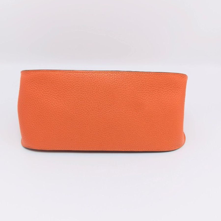 HERMES 橙色銀扣吉普賽28肩背斜背包 28*22*12 98新配件塵袋-4
