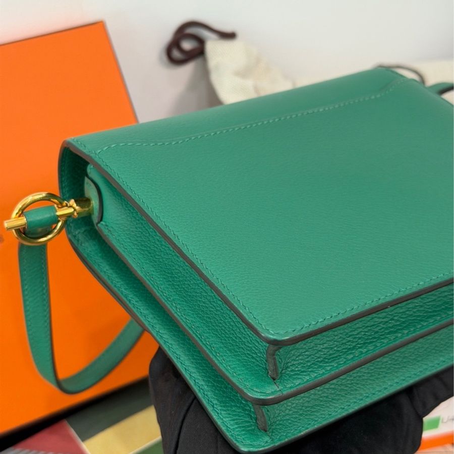 Hermes Roulis mini U4 絲絨綠 豬鼻子-9