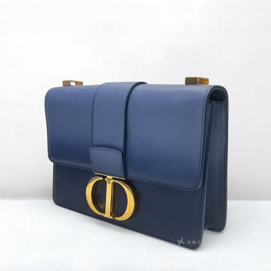 Dior 30 Montaigne藍色漸層牛皮金釦斜背包 M9203UMOS_M911-3
