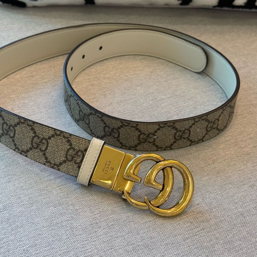 Gucci 《九成新》雙面用皮帶-0