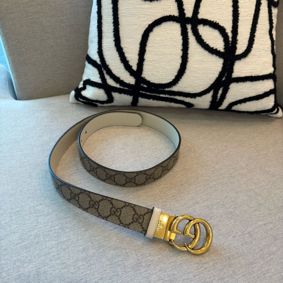 Gucci 《九成新》雙面用皮帶-4