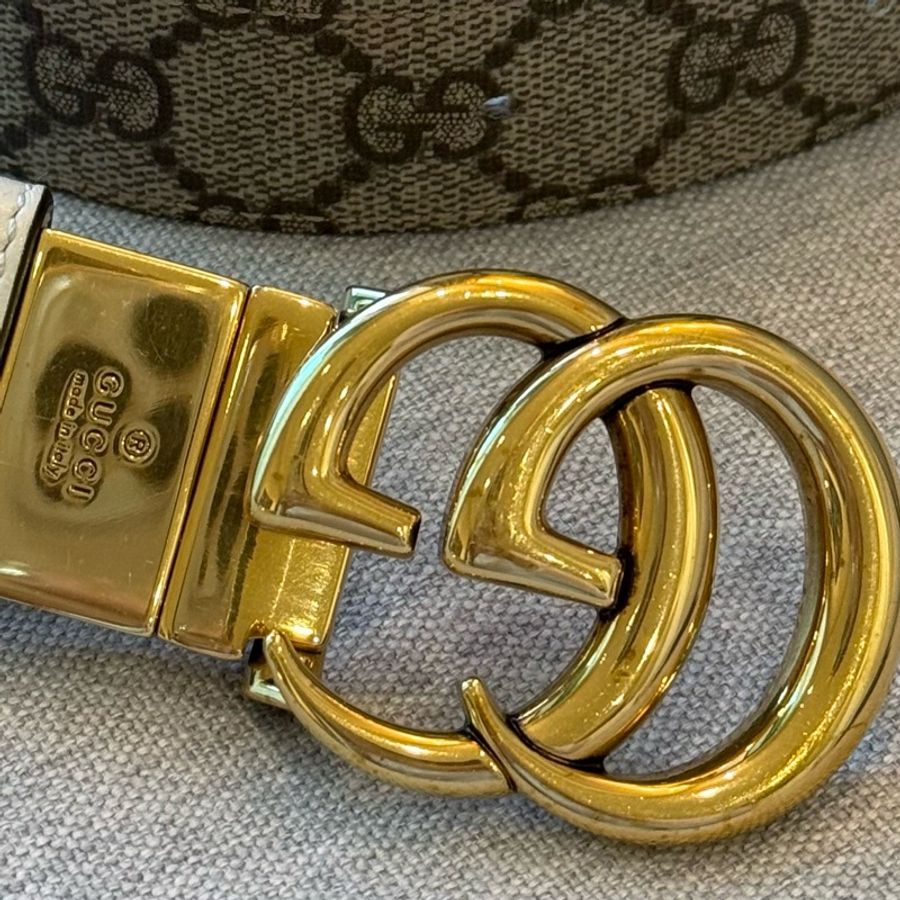 Gucci 《九成新》雙面用皮帶-5