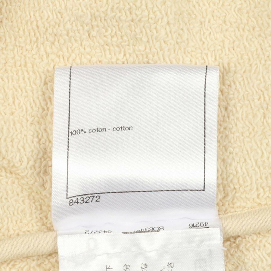 香奈兒花朵標誌連帽衛衣,純棉,米色,二手,女款S碼-3
