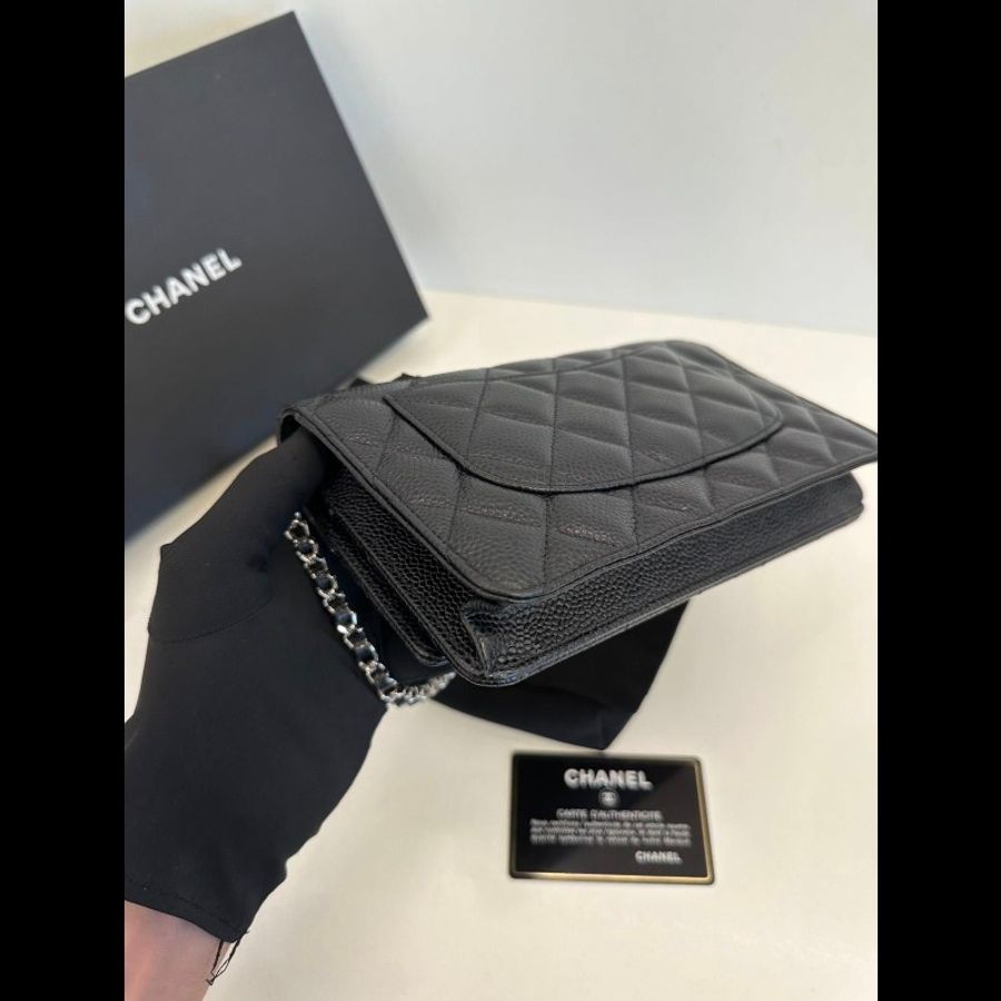 Chanel woc 荔枝牛皮銀扣 全新-6