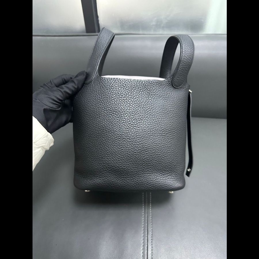 Hermes picotin 18 黑銀-2