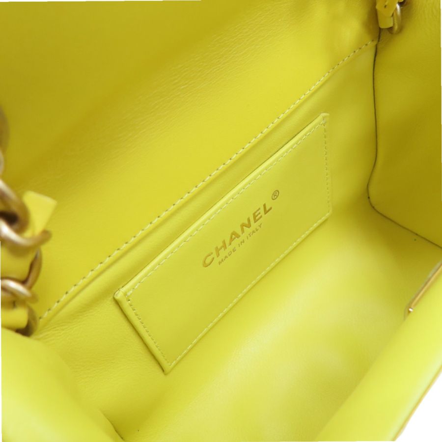 黄色 菱格紋 牛皮 Paris Monaco 肩背包【CHANEL 香奈兒】-4