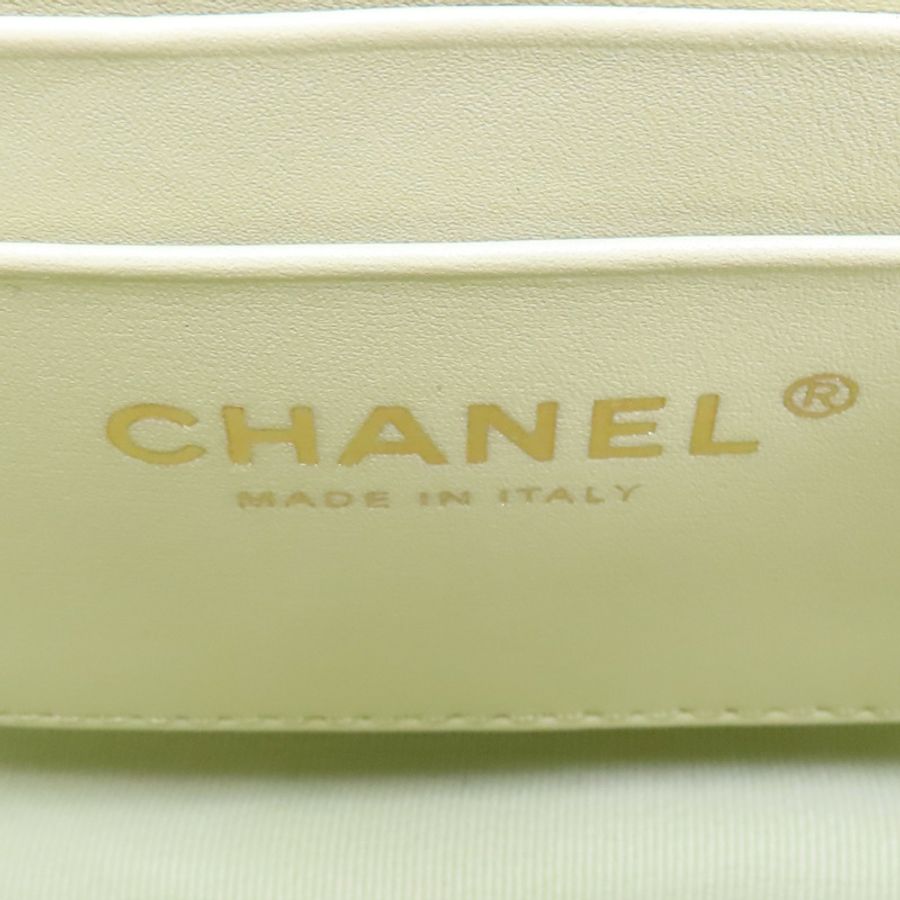 牛油果綠 菱格紋 牛皮 小型化妝包 鏈帶肩背包【CHANEL 香奈兒】-6