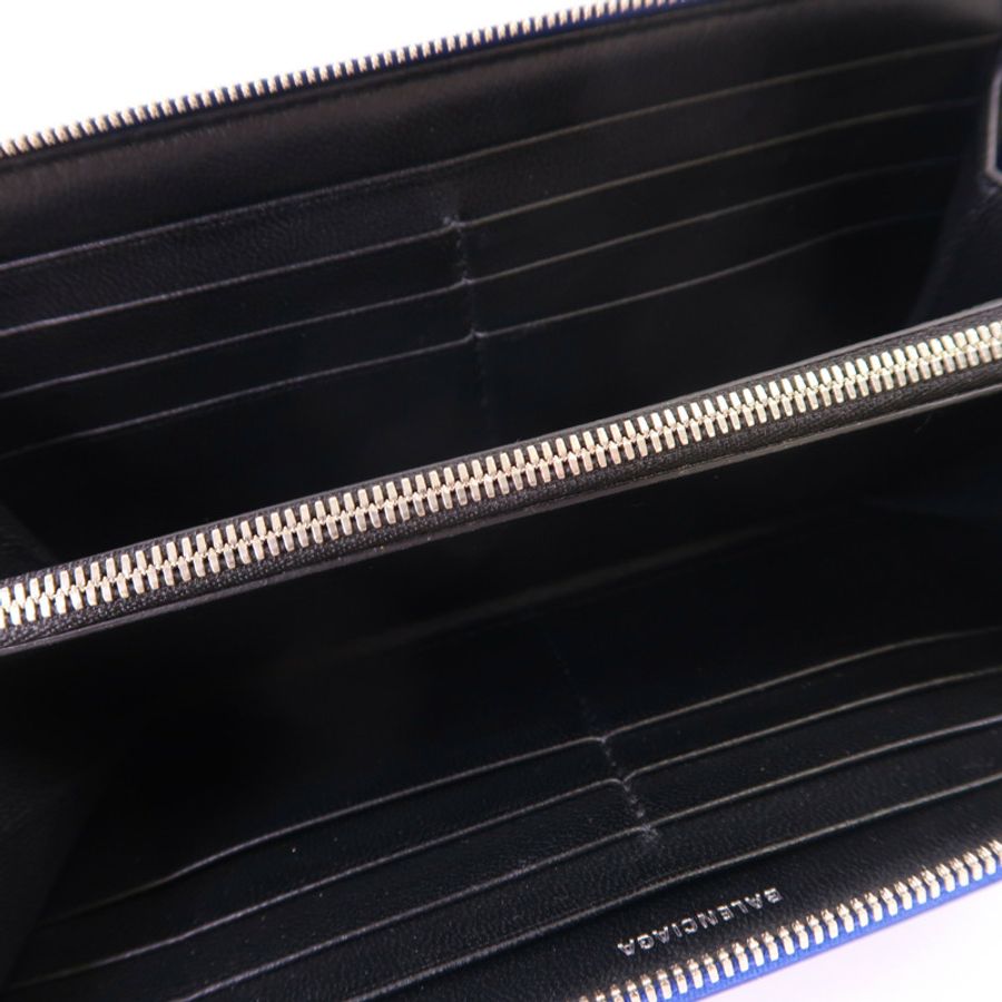 BALENCIAGA 牛皮皮革Zipper Long Wallet銀扣長錢包-4