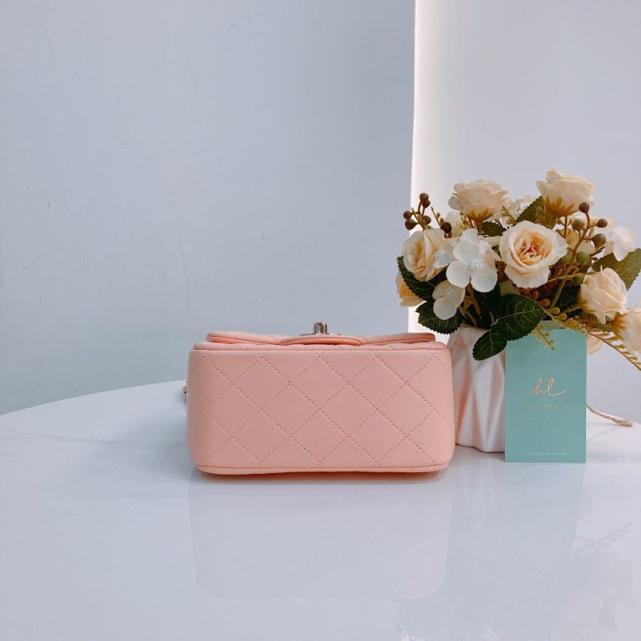 MS0439 Chanel 香奈兒 經典 17Cm 迷你號 方胖子 羊皮 肉粉色 金扣 Classic Flap Mini Square Lambskin Nude x GHW-4