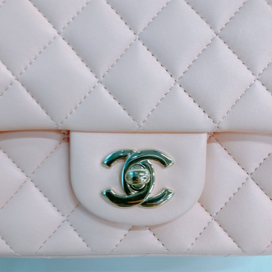 MS0439 Chanel 香奈兒 經典 17Cm 迷你號 方胖子 羊皮 肉粉色 金扣 Classic Flap Mini Square Lambskin Nude x GHW-10