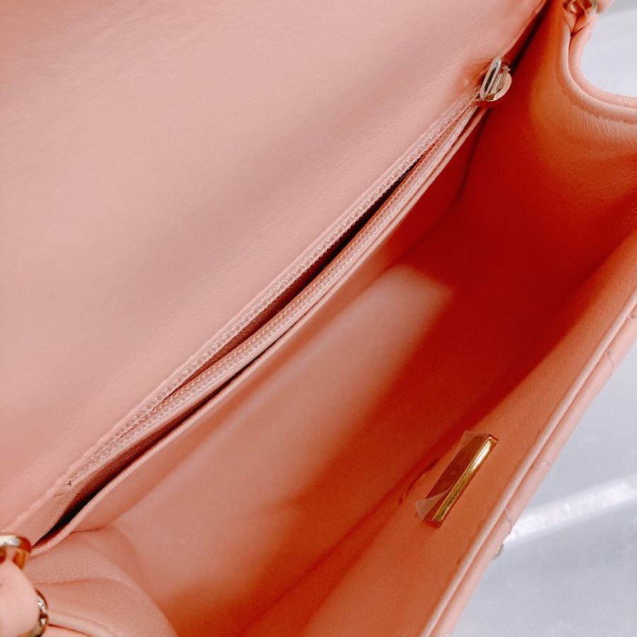 MS0439 Chanel 香奈兒 經典 17Cm 迷你號 方胖子 羊皮 肉粉色 金扣 Classic Flap Mini Square Lambskin Nude x GHW-13