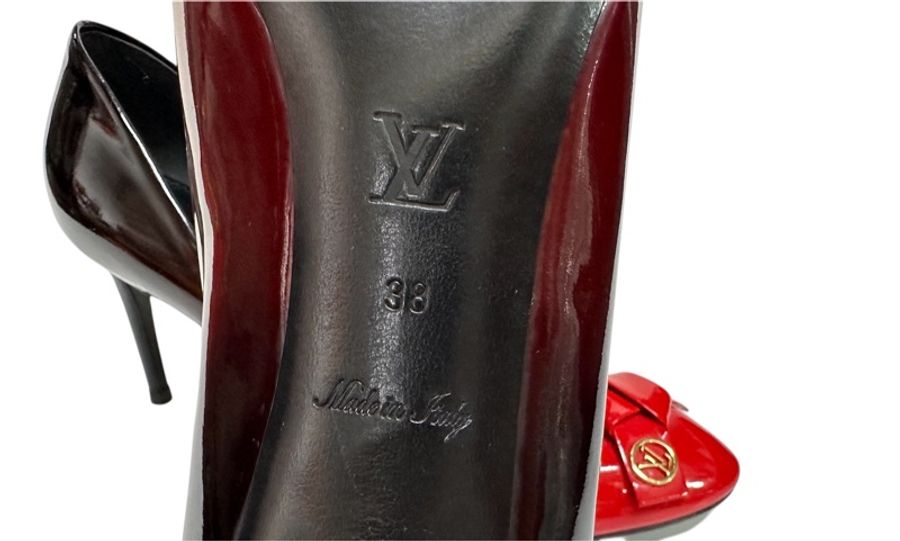 LV 亮皮漸變色高跟鞋-5