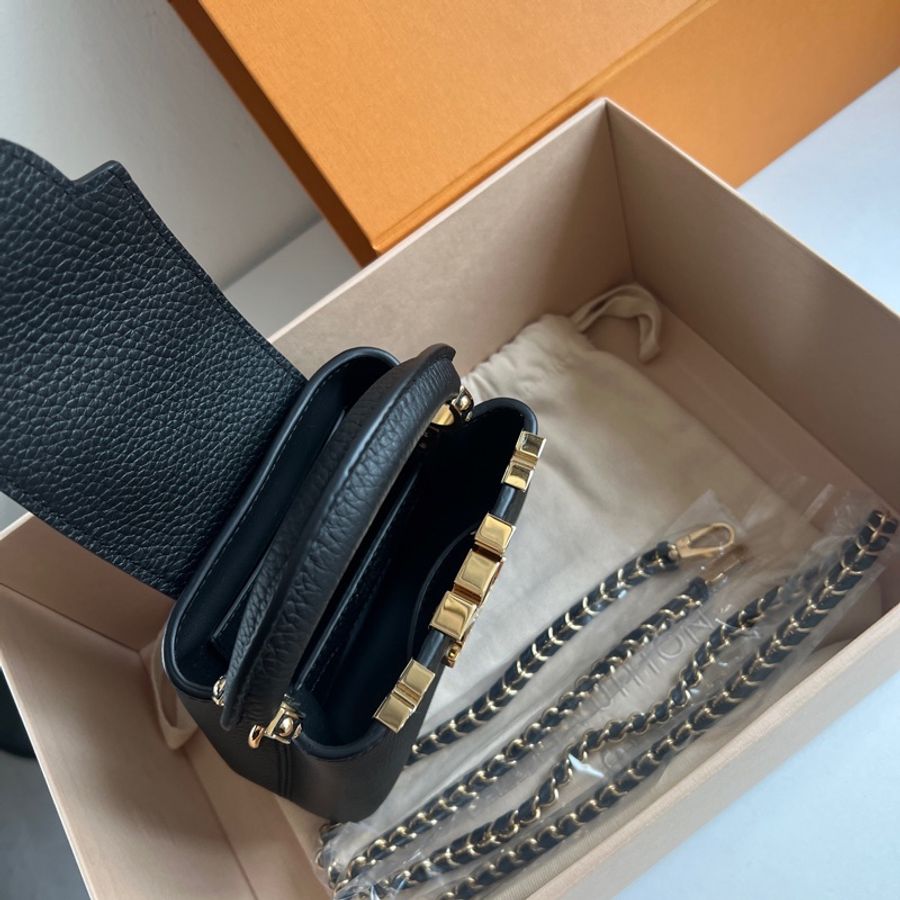 ✨Lv 99閒置新🆕 黑色白貝母 Capucines Nano 2025年晶片款🖤-12