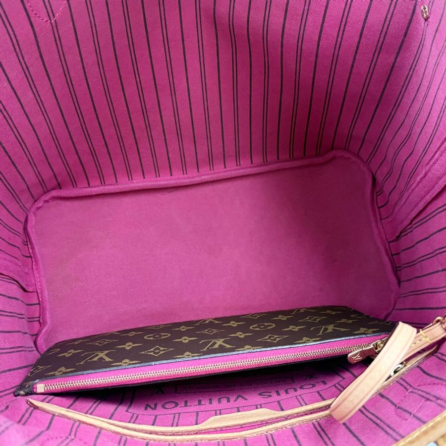 LV原花拼牡丹紅色內裡NEVERFULL MM /M41178-19