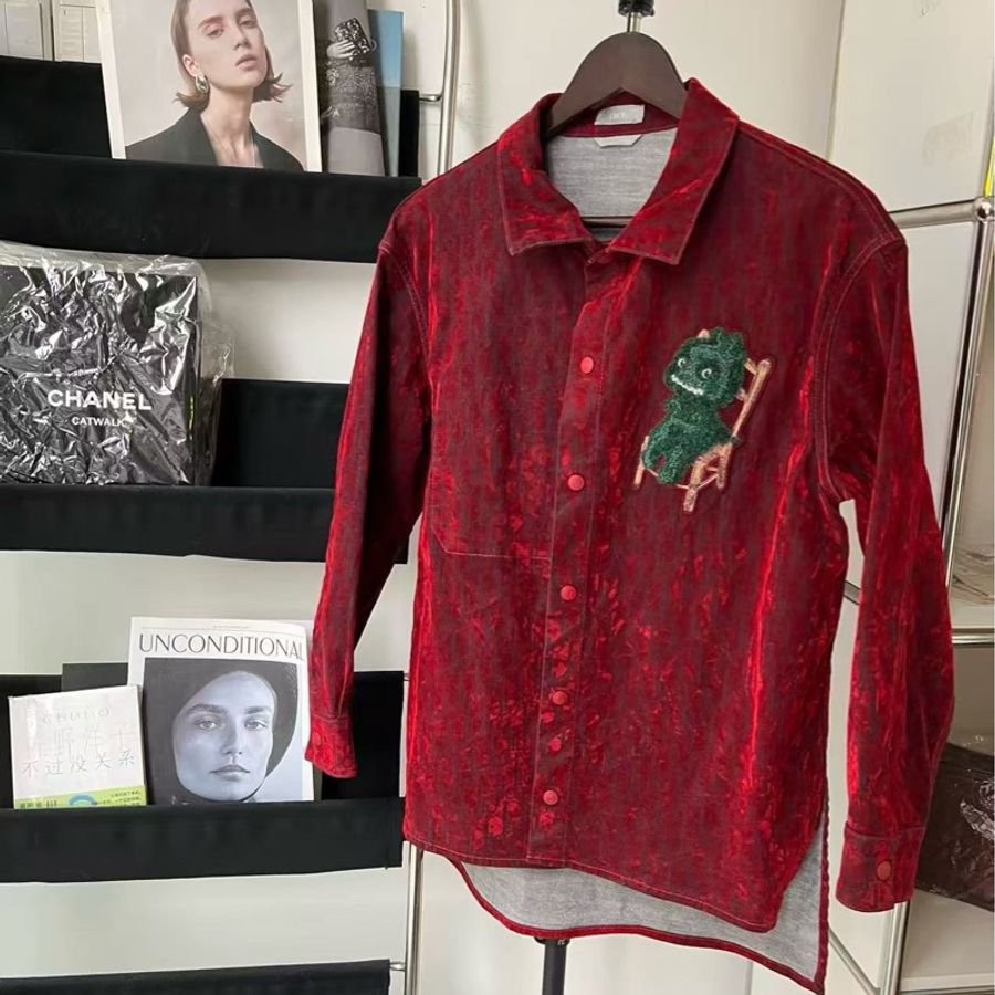 98新Dior/迪奧 Otani Workshop龍年限定 植絨滿印 Logo夾克外套,尺寸:44碼-0