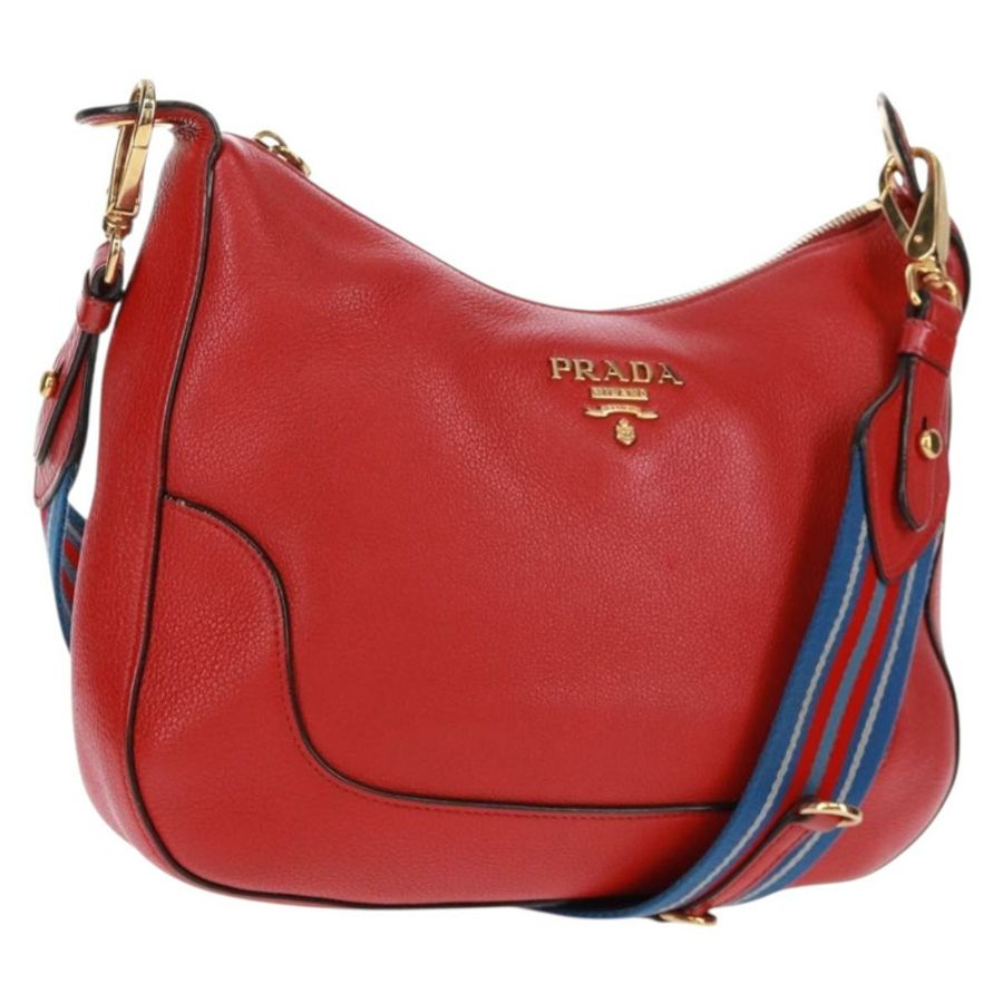 【日本直送】PRADA 紅色金色皮革肩背包,正品編號 159088V-0